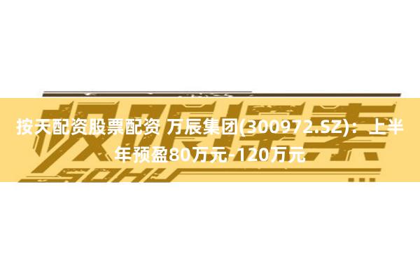 按天配资股票配资 万辰集团(300972.SZ)：上半年预盈80万元-120万元